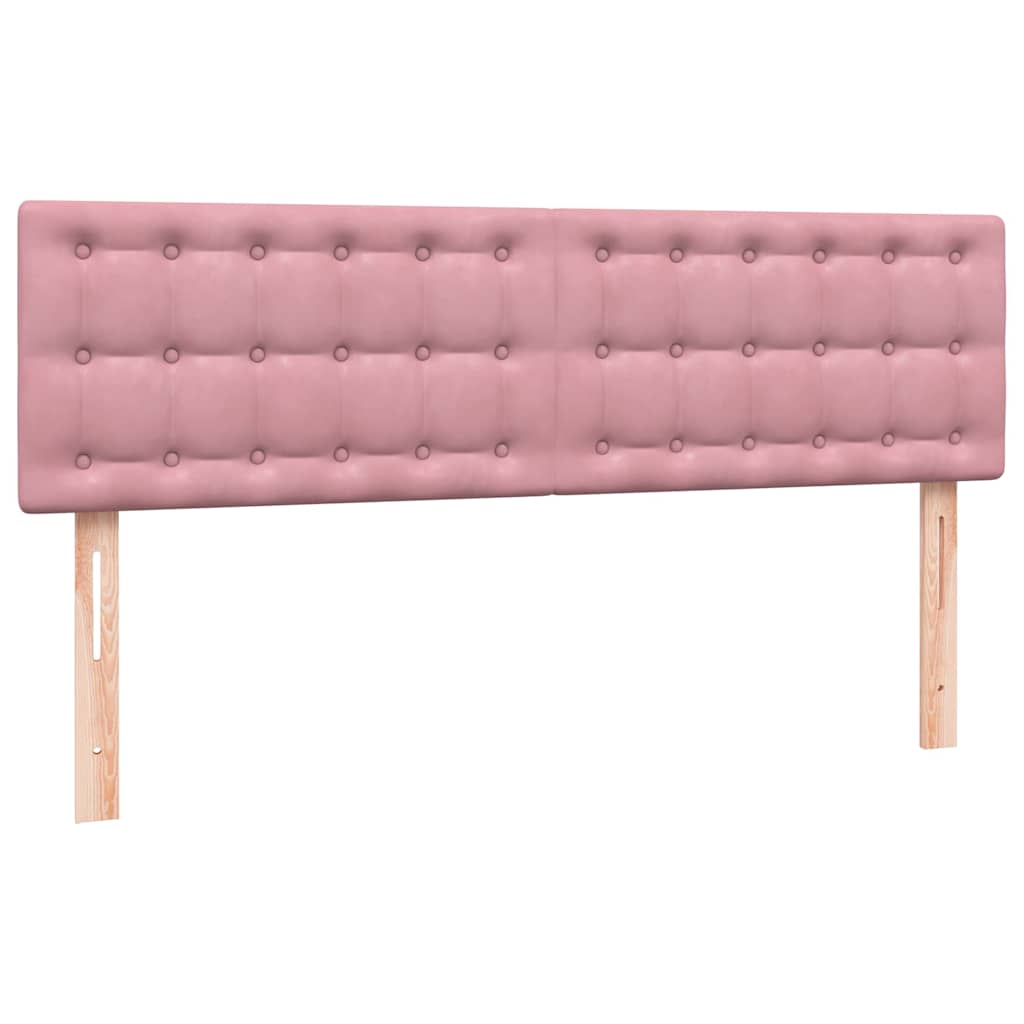 Letto a Molle con Materasso e LED Rosa 140x210 cm in Velluto