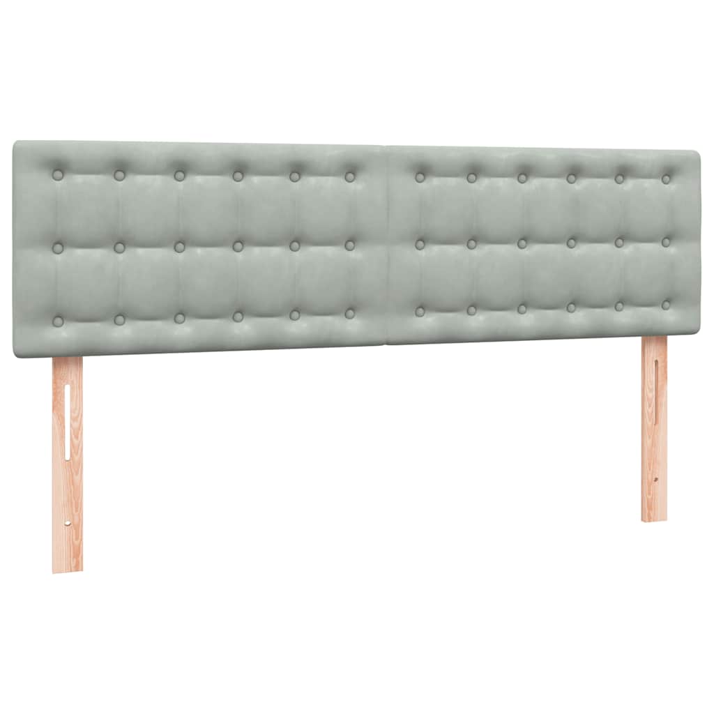 Letto a Molle con Materasso e LED Grigio Chiaro 160x210cm Velluto | homemem39