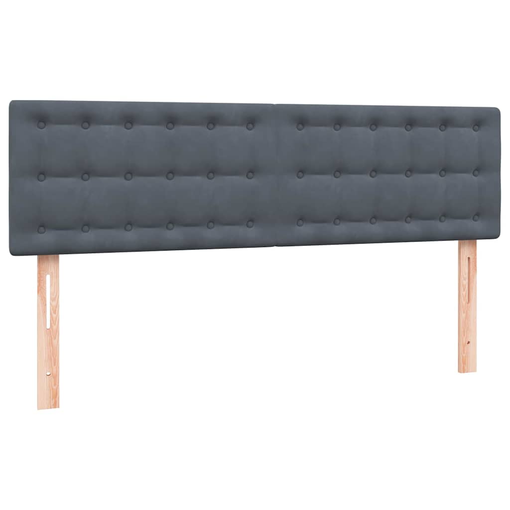 Letto a Molle con Materasso e LED Grigio Scuro 160x210 cm Velluto | homemem39