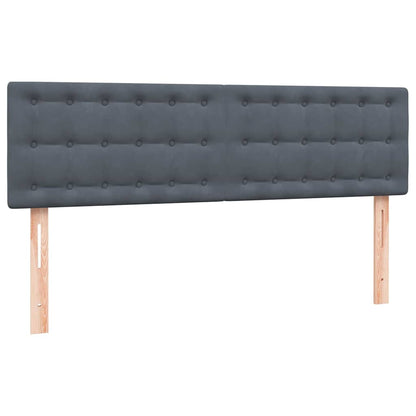Letto a Molle con Materasso e LED Grigio Scuro 160x210 cm Velluto | homemem39