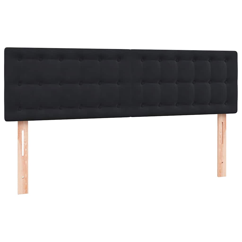Letto a Molle con Materasso e LED Nero 160x210 cm in Velluto