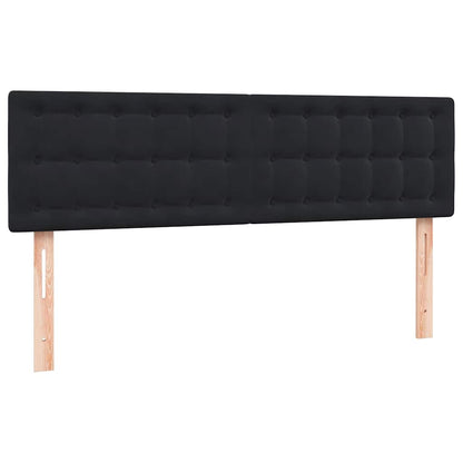 Letto a Molle con Materasso e LED Nero 160x210 cm in Velluto