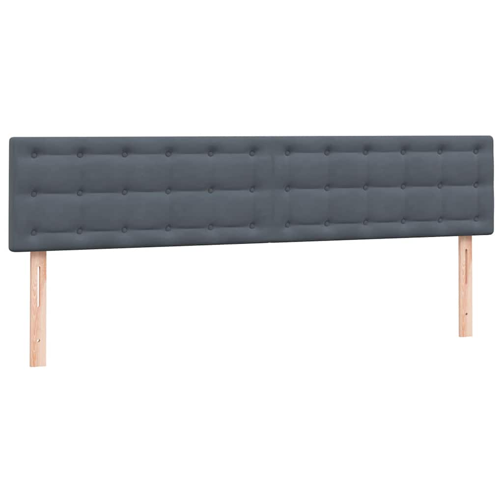Letto a Molle con Materasso e LED Grigio Scuro 180x210 cm Velluto | homemem39