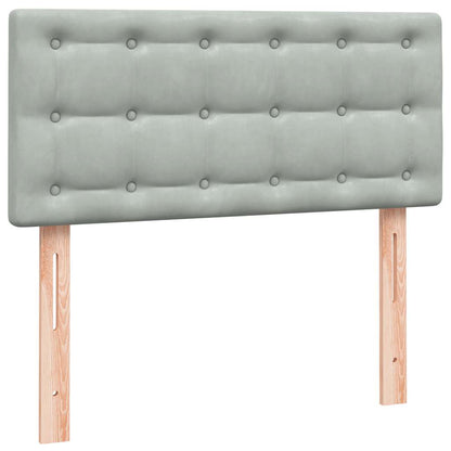 Letto a Molle con Materasso e LED Grigio Chiaro 80x220 cm Velluto | homemem39