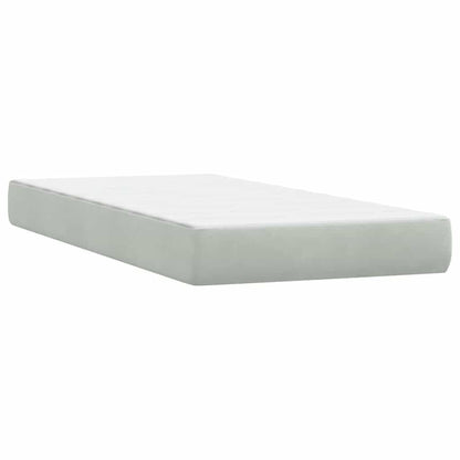 Letto a Molle con Materasso e LED Grigio Chiaro 80x220 cm Velluto