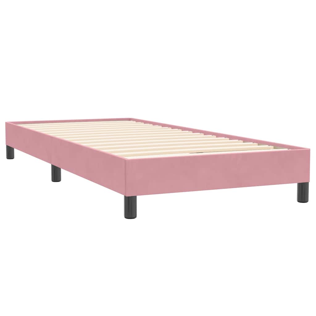 Letto a Molle con Materasso e LED Rosa 80x220 cm Velluto | homemem39
