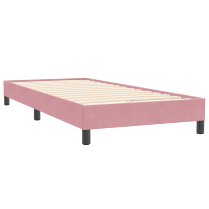 Letto a Molle con Materasso e LED Rosa 80x220 cm Velluto | homemem39