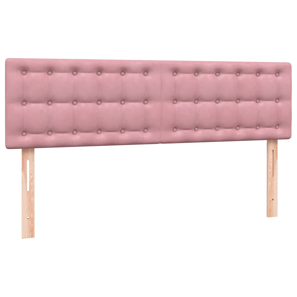 Letto a Molle con Materasso e LED Rosa 140x220 cm in Velluto | homemem39
