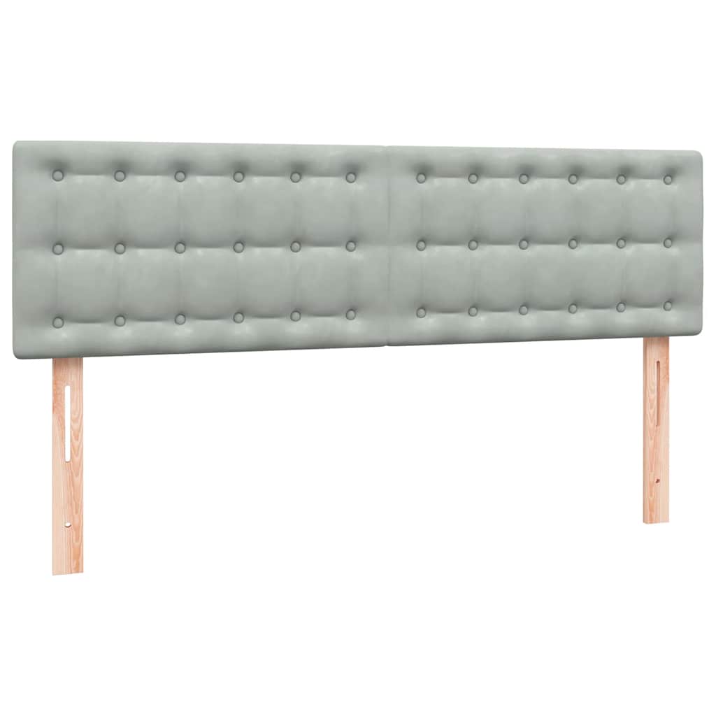 Letto a Molle con Materasso e LED Grigio Chiaro 160x220cm Velluto | homemem39