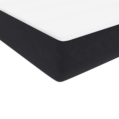 Letto a Molle con Materasso e LED Nero 160x220 cm in Velluto