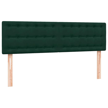 Letto a Molle con Materasso e LED Verde Scuro 160x220 cm Velluto | homemem39
