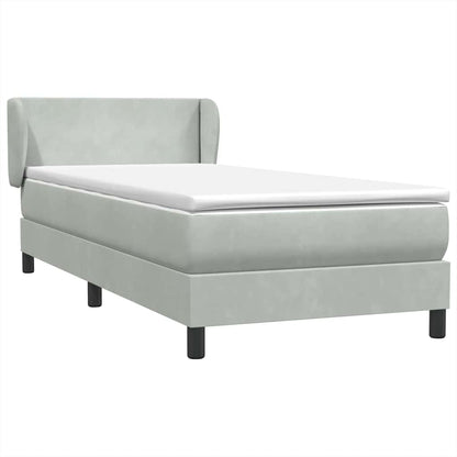 Giroletto a Molle con Materasso Grigio Chiaro 80x210 cm Velluto | homemem39