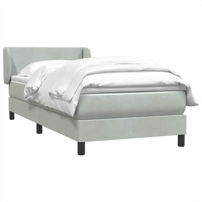 Giroletto a Molle con Materasso Grigio Chiaro 80x210 cm Velluto | homemem39