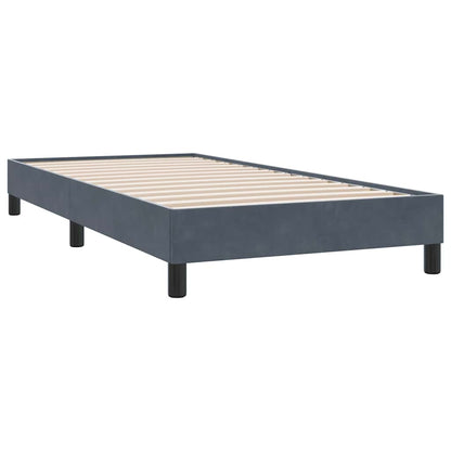 Giroletto a Molle con Materasso Grigio Scuro 80x210 cm Velluto | homemem39