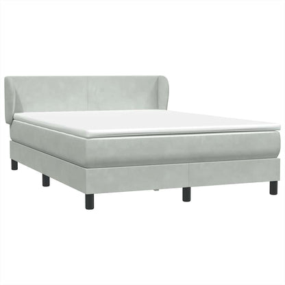 Giroletto a Molle con Materasso Grigio Chiaro 160x210cm Velluto