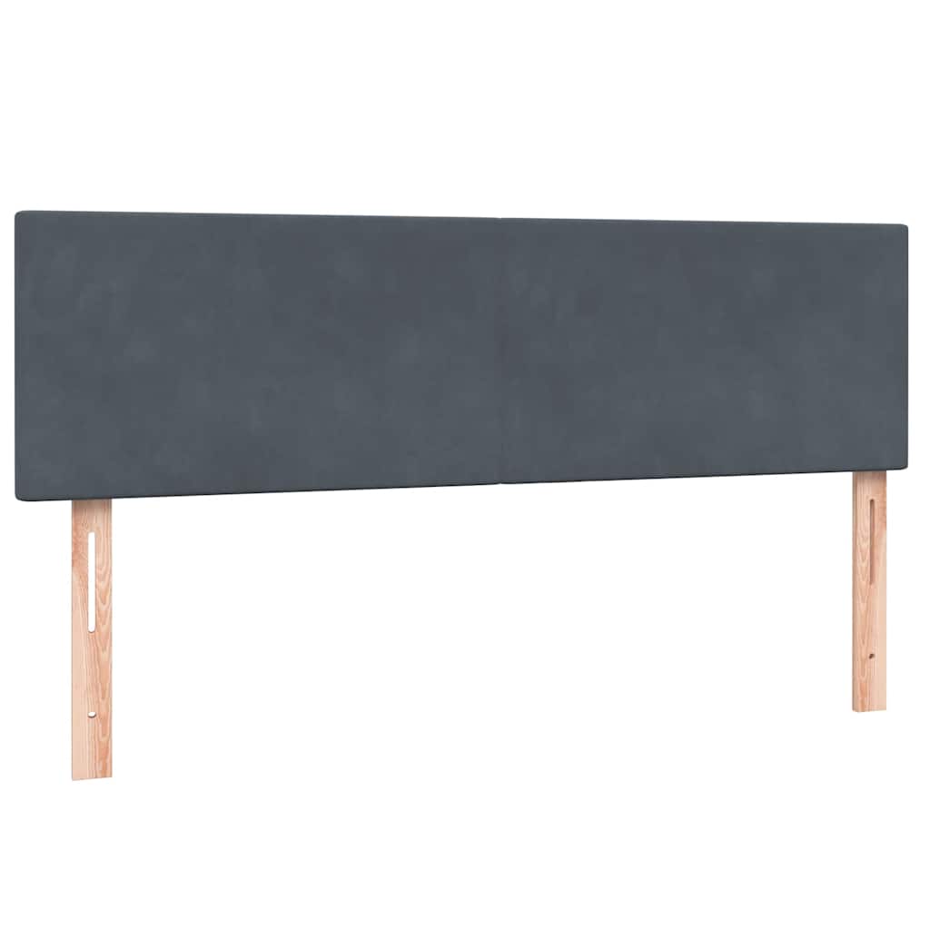 Giroletto a Molle con Materasso Grigio Scuro 160x210 cm Velluto | homemem39