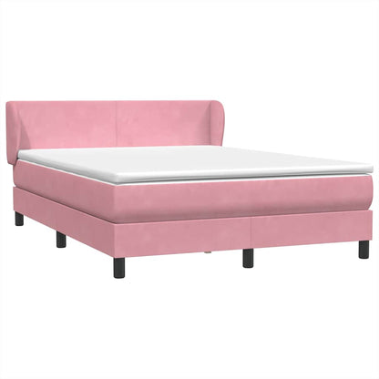 Giroletto a Molle con Materasso Rosa 140x220 cm in Velluto