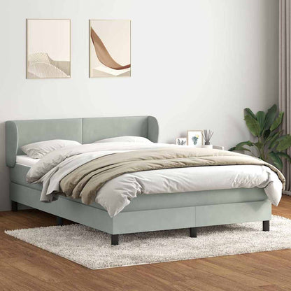 Giroletto a Molle con Materasso Grigio Chiaro 160x220cm Velluto | homemem39