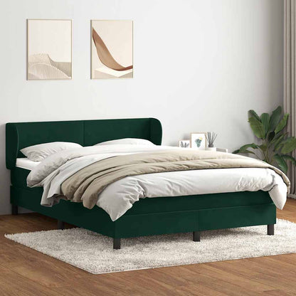 Giroletto a Molle con Materasso Verde Scuro 160x220 cm Velluto
