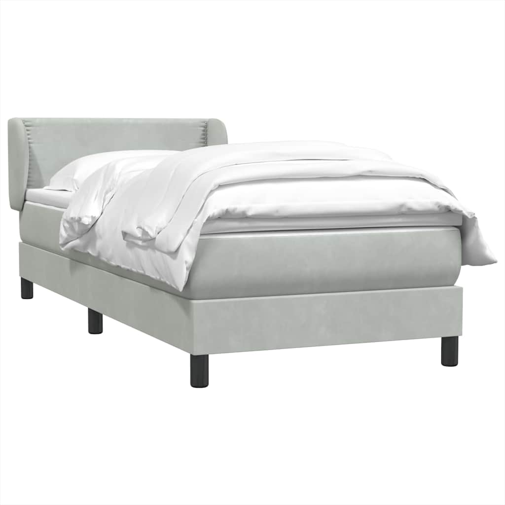 Giroletto a Molle con Materasso grigio chiaro 90x210 cm Velluto