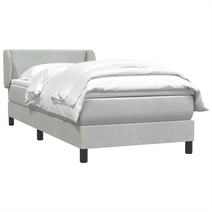 Giroletto a Molle con Materasso grigio chiaro 90x210 cm Velluto