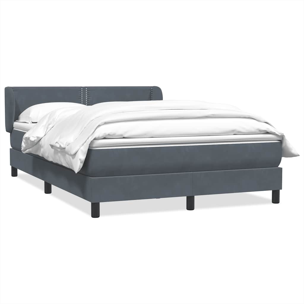 Giroletto a Molle con Materasso Grigio Scuro 160x210 cm Velluto | homemem39