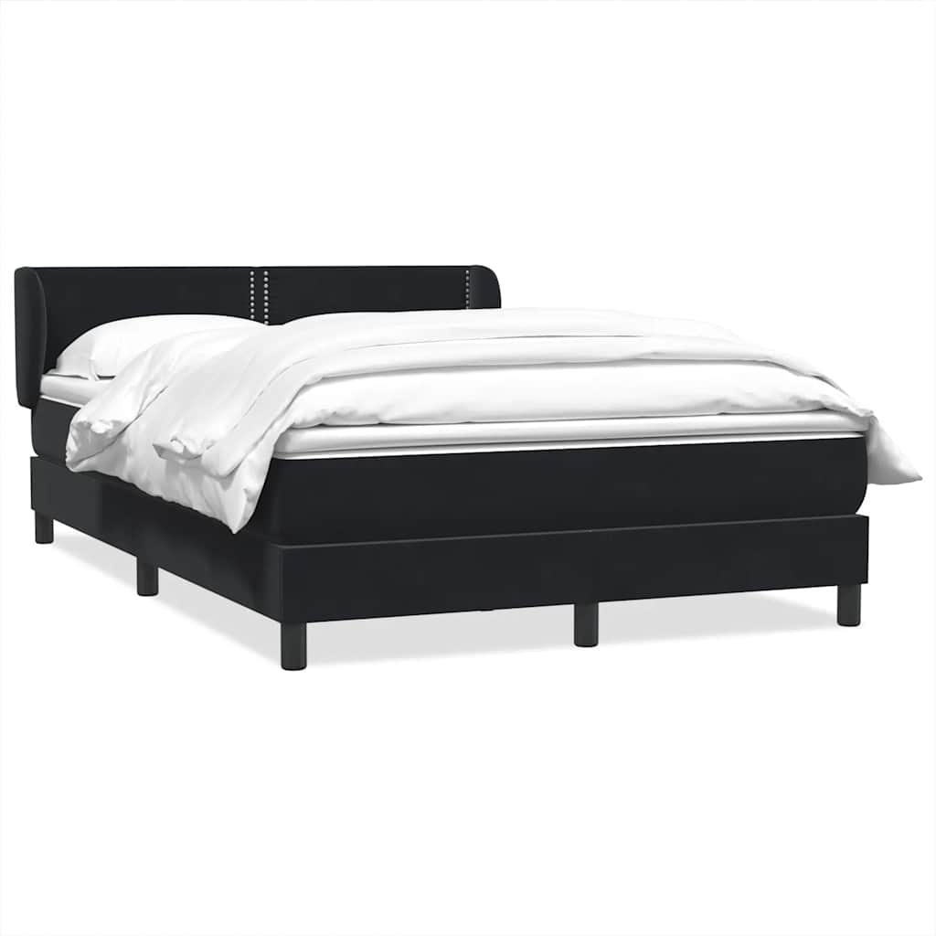 Giroletto a Molle con Materasso Nero 160x210 cm in Velluto | homemem39