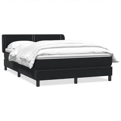 Giroletto a Molle con Materasso Nero 160x210 cm in Velluto | homemem39