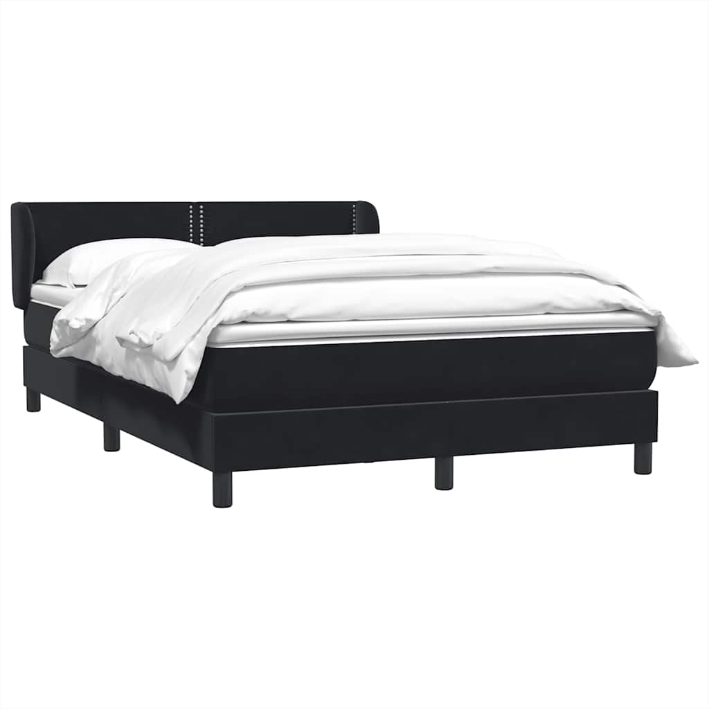 Giroletto a Molle con Materasso Nero 160x210 cm in Velluto | homemem39