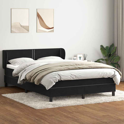 Giroletto a Molle con Materasso Nero 160x210 cm in Velluto | homemem39