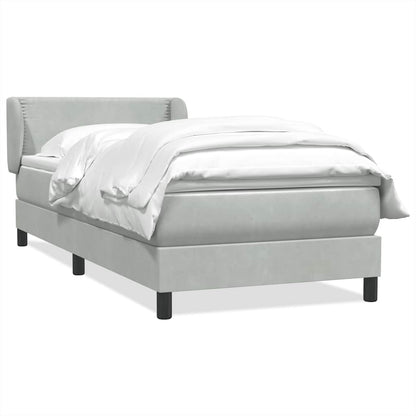 Giroletto a Molle con Materasso Grigio Chiaro 80x220 cm Velluto | homemem39