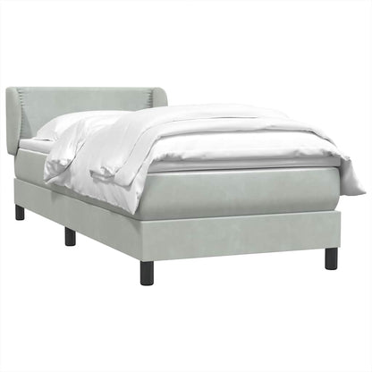 Giroletto a Molle con Materasso Grigio Chiaro 80x220 cm Velluto | homemem39