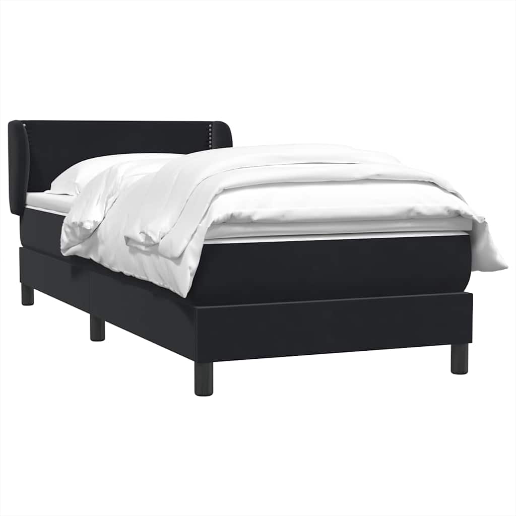 Giroletto a Molle con Materasso Nero 80x220 cm Velluto | homemem39