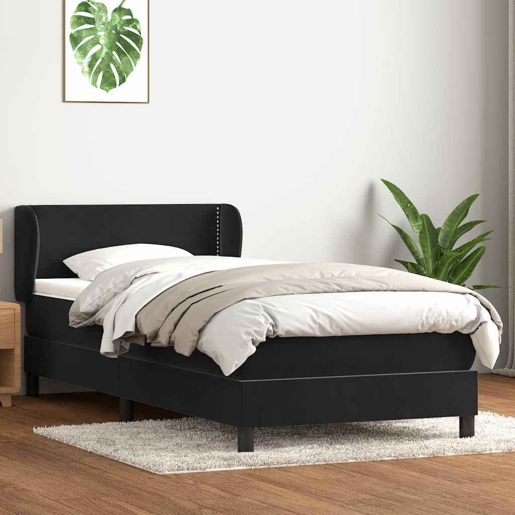 Giroletto a Molle con Materasso Nero 80x220 cm Velluto | homemem39