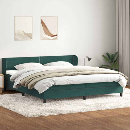 Giroletto a Molle con Materassi Verde Scuro 180x220 cm Velluto | homemem39