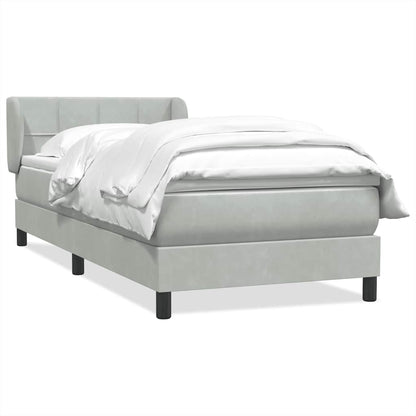 Giroletto a Molle con Materasso Grigio Chiaro 80x210 cm Velluto | homemem39
