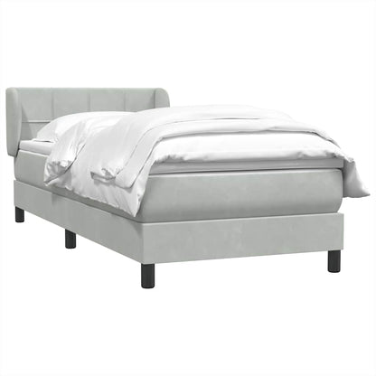 Giroletto a Molle con Materasso Grigio Chiaro 80x210 cm Velluto | homemem39