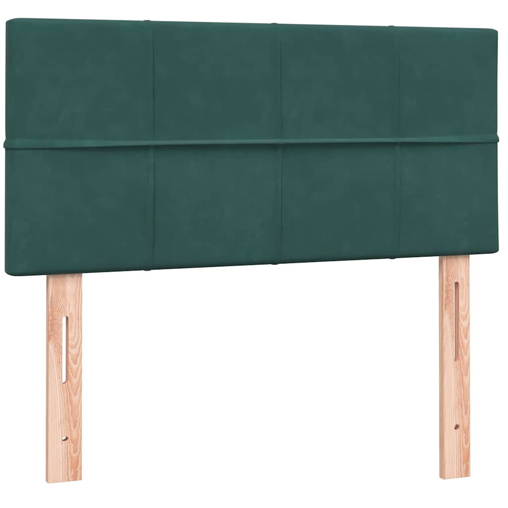 Giroletto a Molle con Materasso Verde Scuro 80x210 cm Velluto