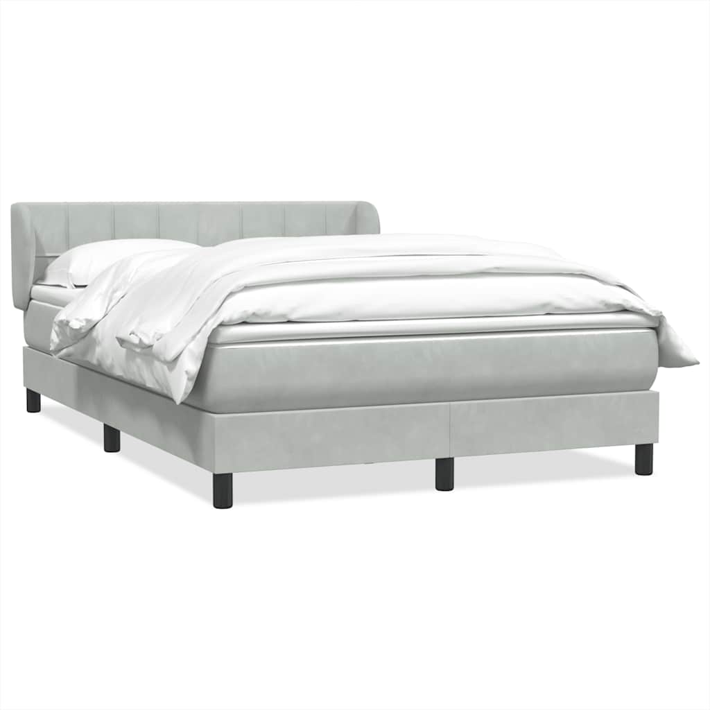 Giroletto a Molle con Materasso Grigio Chiaro 160x210cm Velluto | homemem39