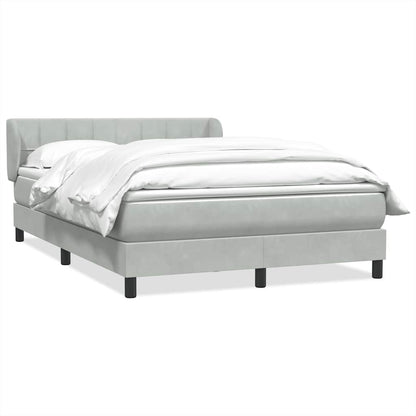 Giroletto a Molle con Materasso Grigio Chiaro 160x210cm Velluto | homemem39