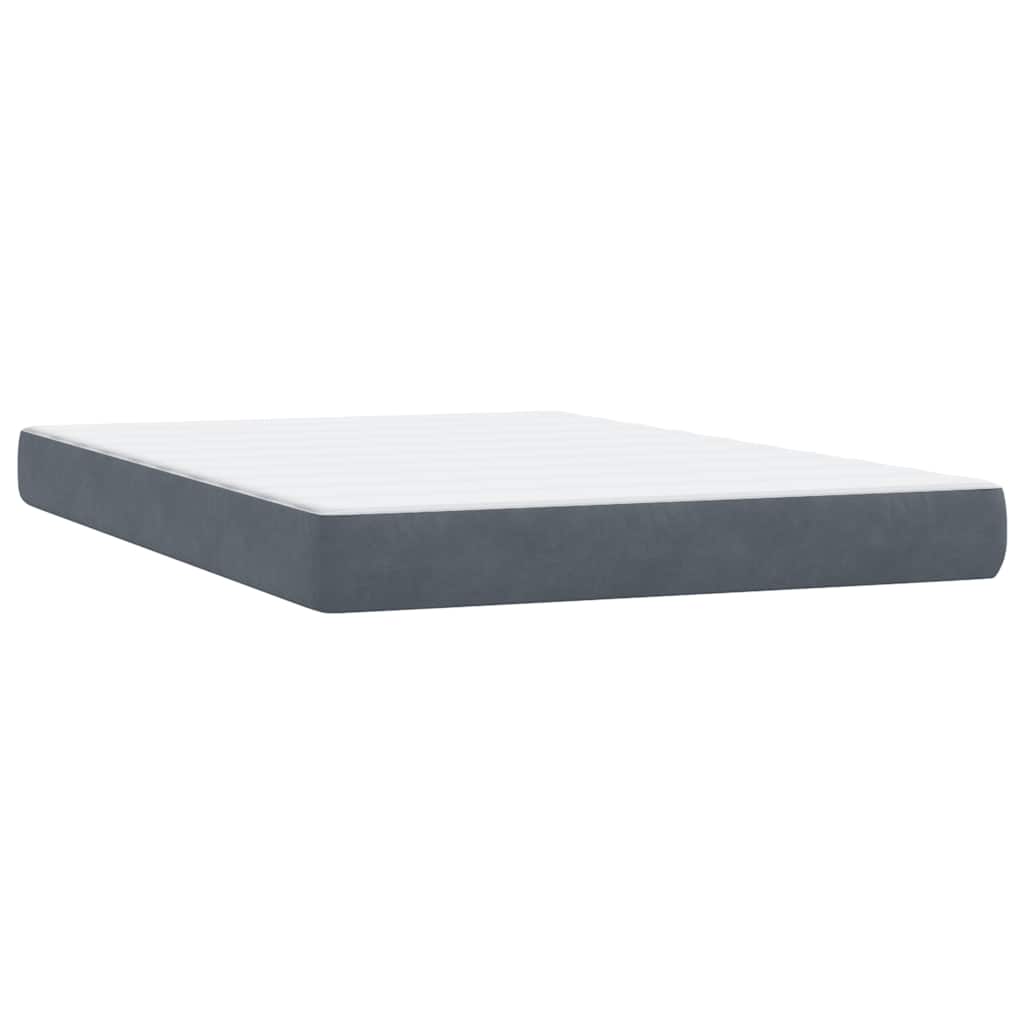 Giroletto a Molle con Materasso Grigio Scuro 160x210 cm Velluto | homemem39