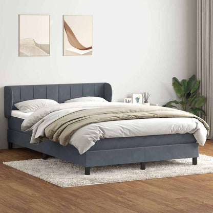 Giroletto a Molle con Materasso Grigio Scuro 160x210 cm Velluto | homemem39