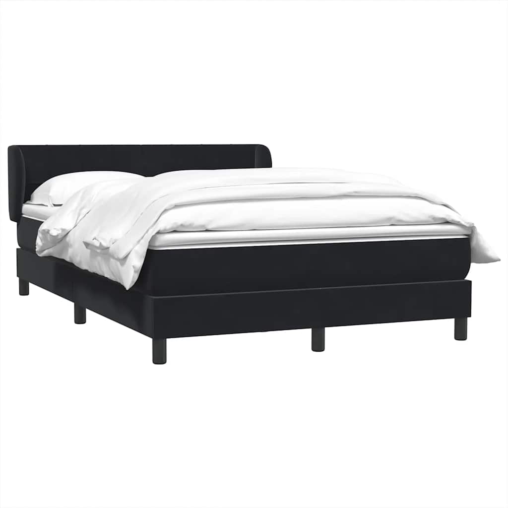 Giroletto a Molle con Materasso Nero 160x210 cm in Velluto | homemem39