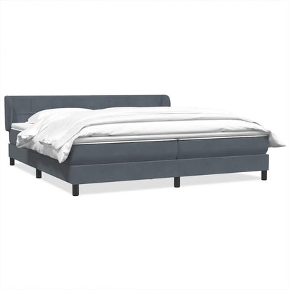 Giroletto a Molle con Materassi Grigio Scuro 180x210 cm Velluto