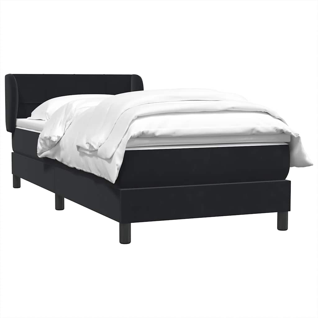 Giroletto a Molle con Materasso Nero 80x220 cm Velluto | homemem39