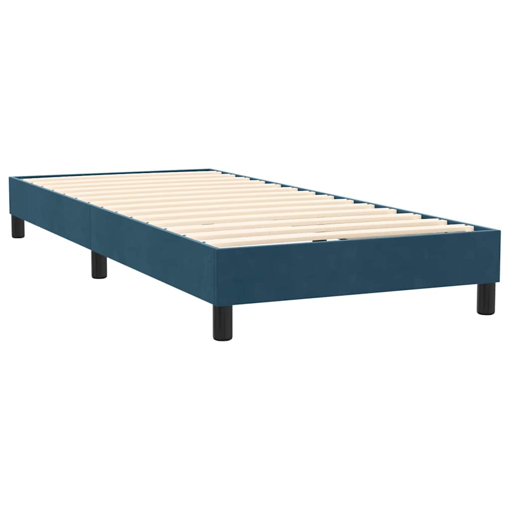 Giroletto a Molle con Materasso Blu Scuro 80x220 cm Velluto | homemem39