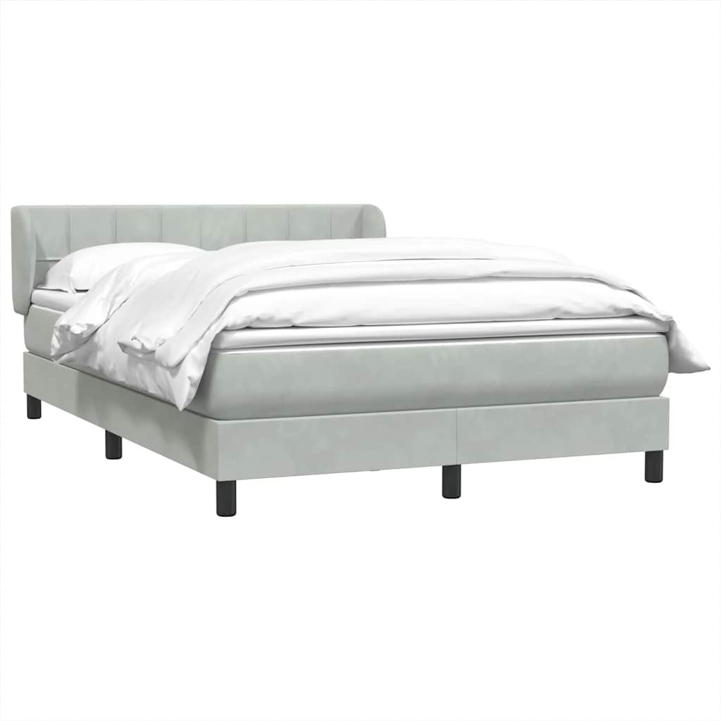 Giroletto a Molle con Materasso Grigio Chiaro 160x220cm Velluto | homemem39