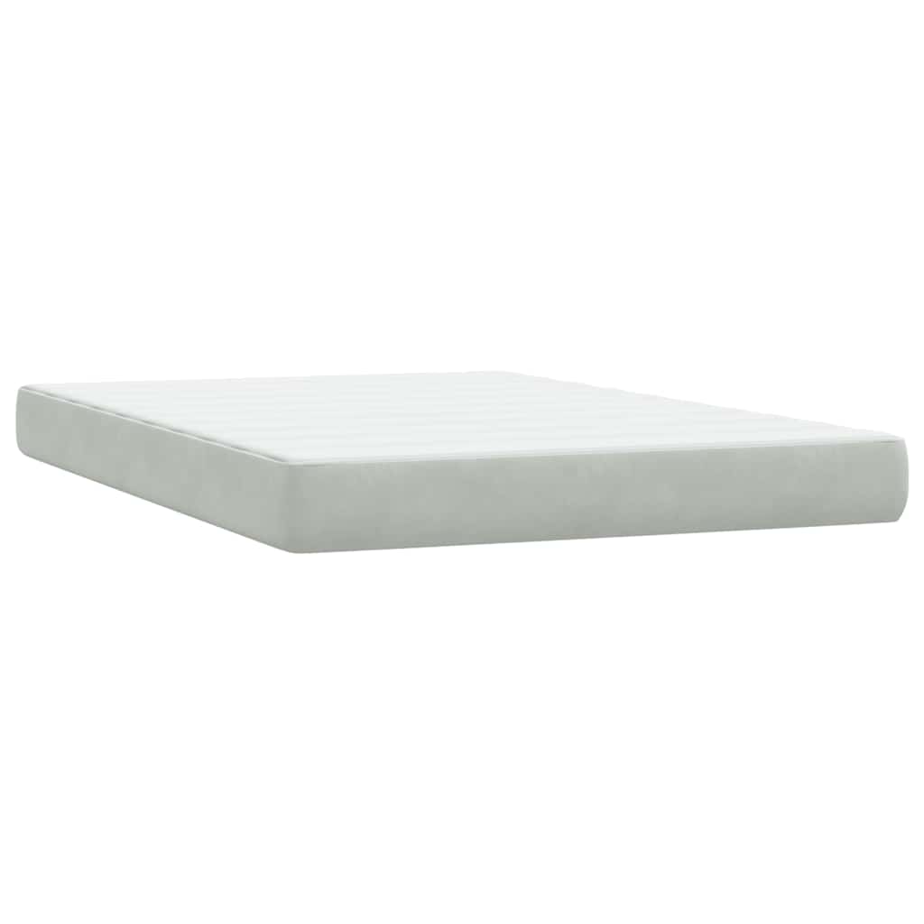 Giroletto a Molle con Materasso Grigio Chiaro 160x220cm Velluto | homemem39