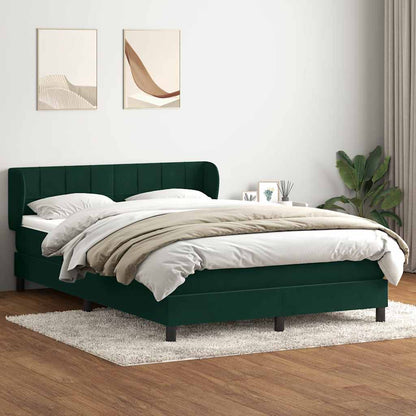 Giroletto a Molle con Materasso Verde Scuro 160x220 cm Velluto