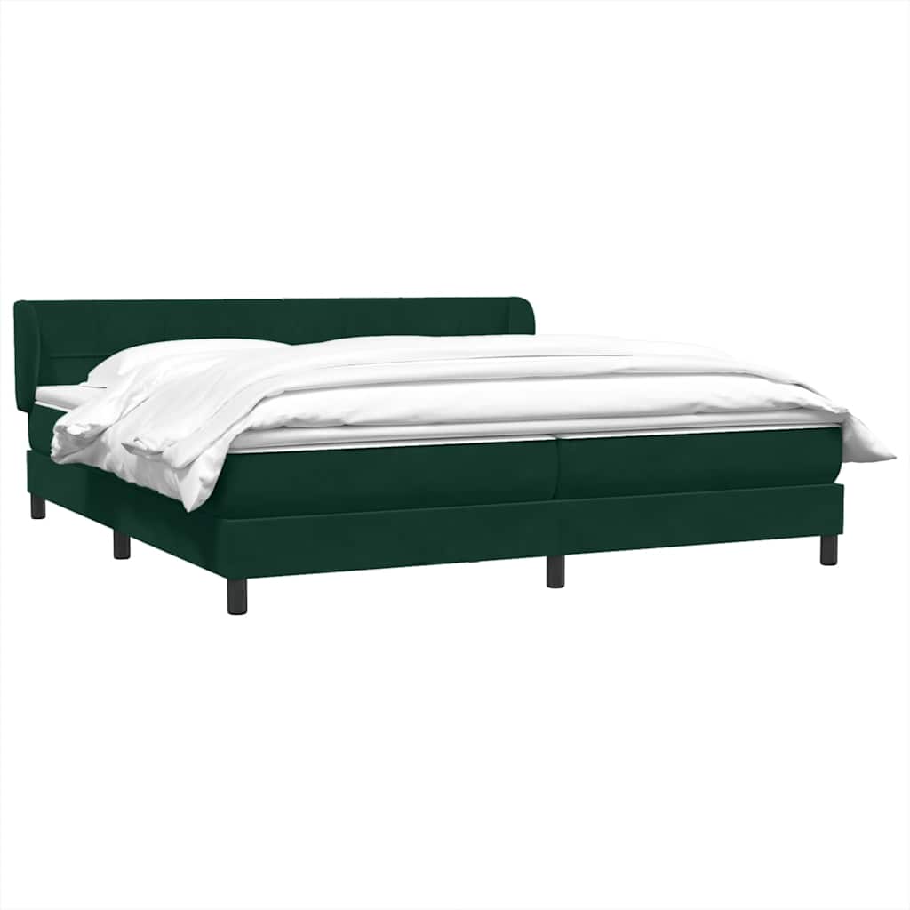 Giroletto a Molle con Materassi Verde Scuro 180x220 cm Velluto | homemem39
